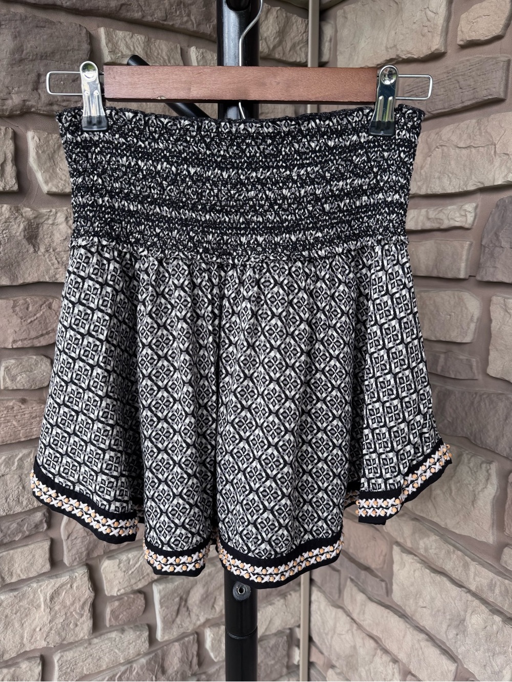 NWT FLANNEL Bohemian Printed Elastic Waist Skirt